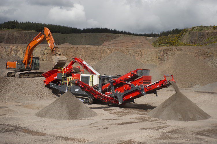 QH332 cone crusher processing aggregate at quarry.