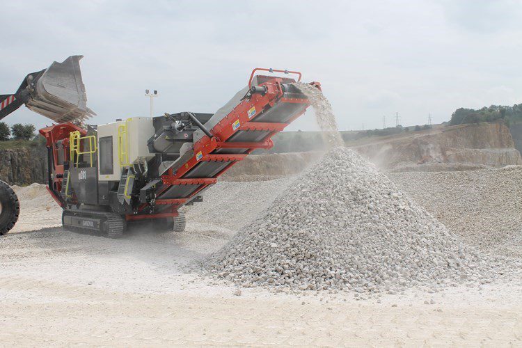 Sandvik tracked jaw crusher.